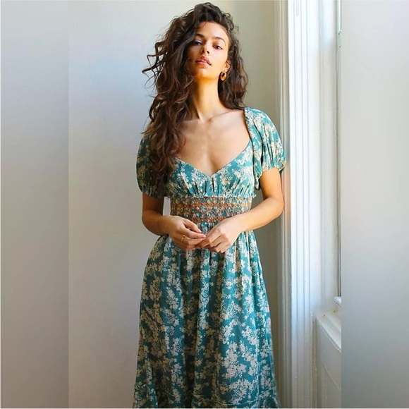 Free People “Ellie”Floral Puff Sleeve Dress - Picture 5 of 6